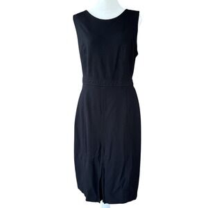 Talbots Black Cocktail Sheath Dress Womens 12 Sleeveless Classic Timeless Office